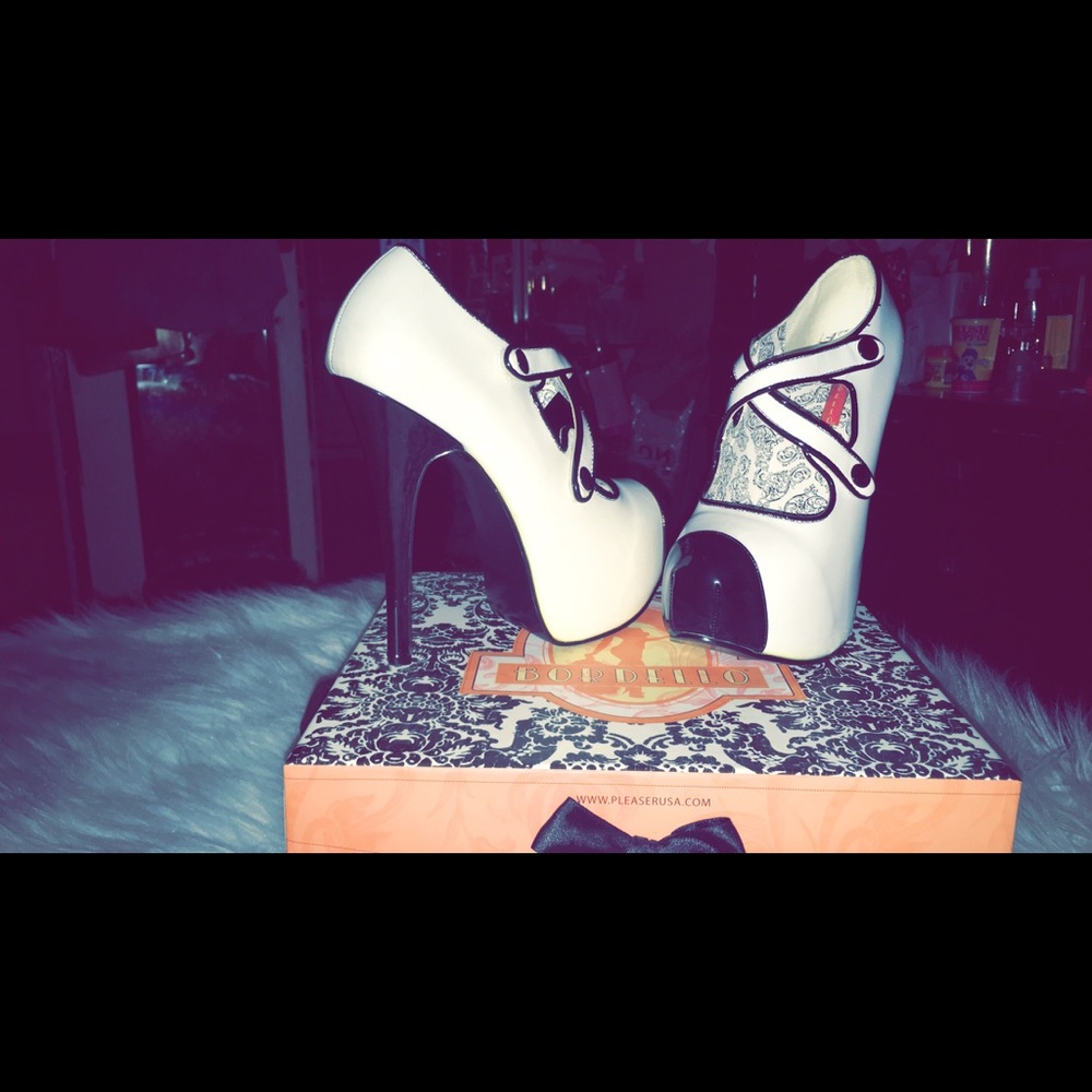 Tuxedo inspired Bordello Heels